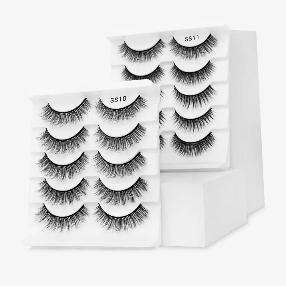 Ресницы 3D норковые накладные натуральные короткие пушистые и эффектные ручная