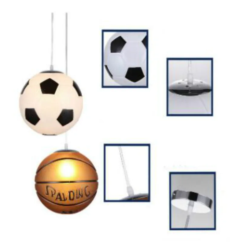 Basketball Football Glass Pendant Lights Modern Led Sport Hanging Lamp for Children's Room Kids Bedroom Home Loft Decor Luminaie |