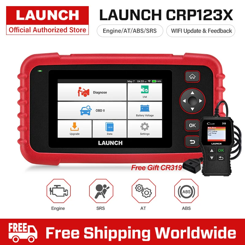 Launch X431 CRP123E OBD2 ENG ABS подушка безопасности SRS на авто диагностический инструмент OBDII считыватель кодов Сканер бесплатное обновление pk CRP123X CRP123