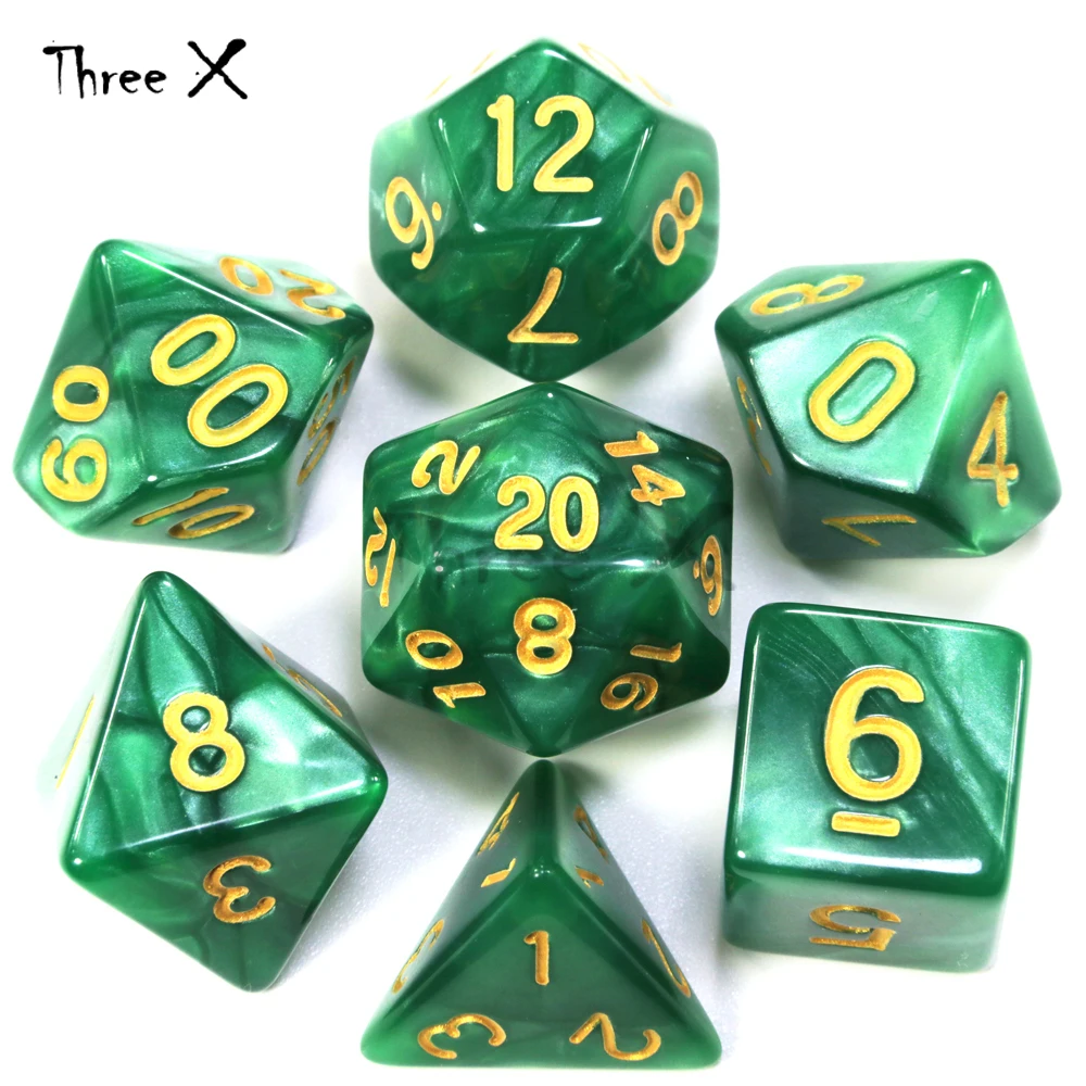 Совершенно новые 7 шт./компл. многогранные игры TRPG для DND непрозрачные в виде