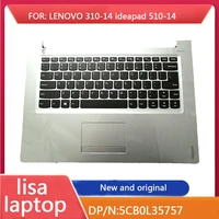 new original for laptop lenovo ideapad 310 14 310 14isk us palmrest upper case keyboard bezel cover silver 5cb0l35757