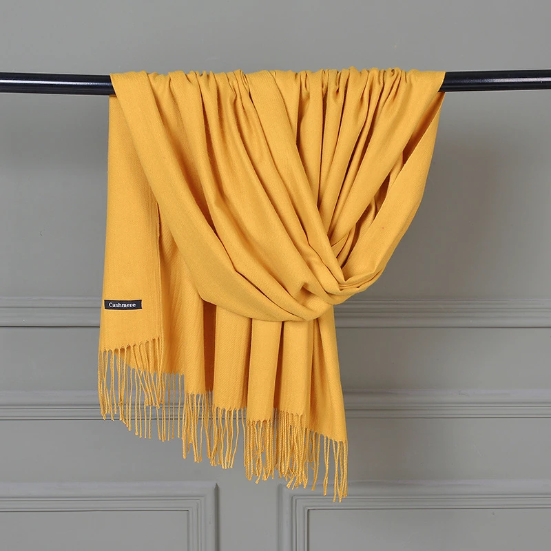 

Girita Winter Women's Scarves Cashmere Solid Scarf Fashion Casual Pashmina Plaid Winter Scarf Women Warm Printed Knitting Shawl