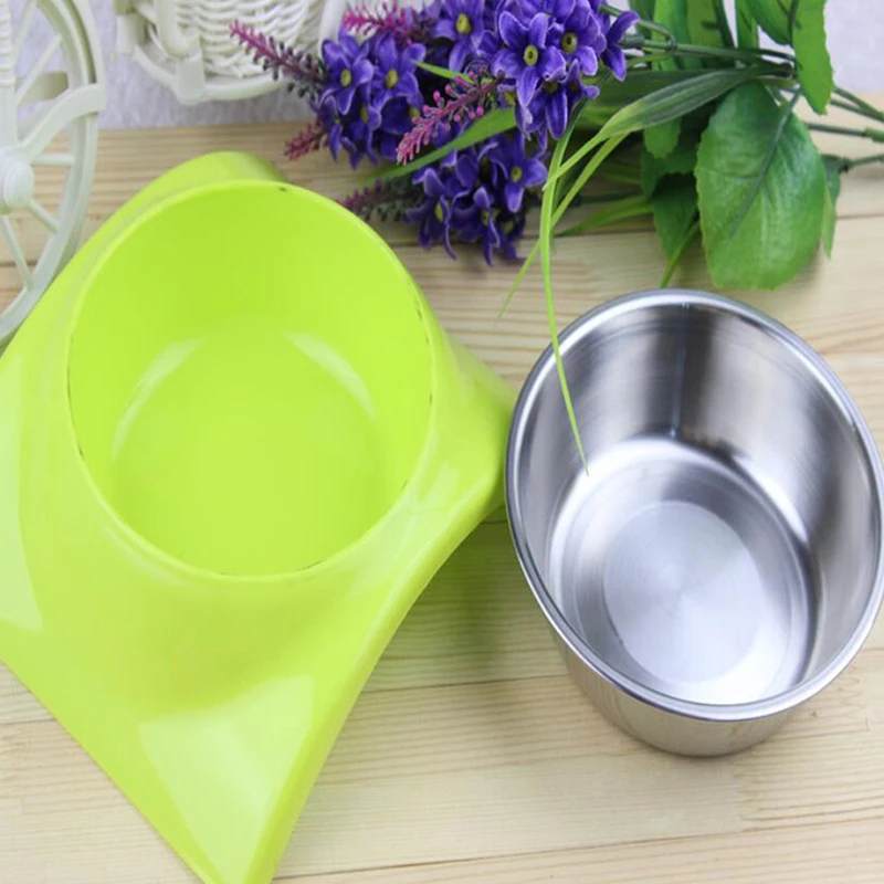 Dog Dual-use Food Bowl Cat Teddy Bear Stainless Steel Single Leak-proof Basin Wash Pet Supplies | Дом и сад