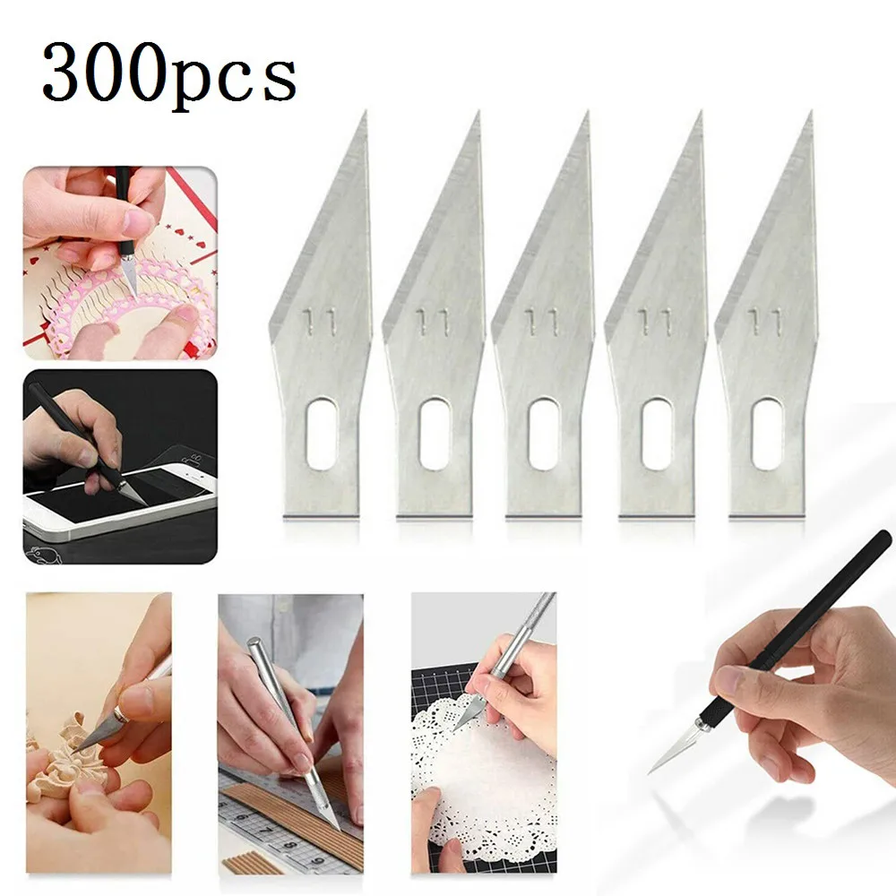 300pcs 11 blades for x acto exacto tool sk5 graver hobby style multi tool craft cutting tools rubber seal for mobile phone film free global shipping