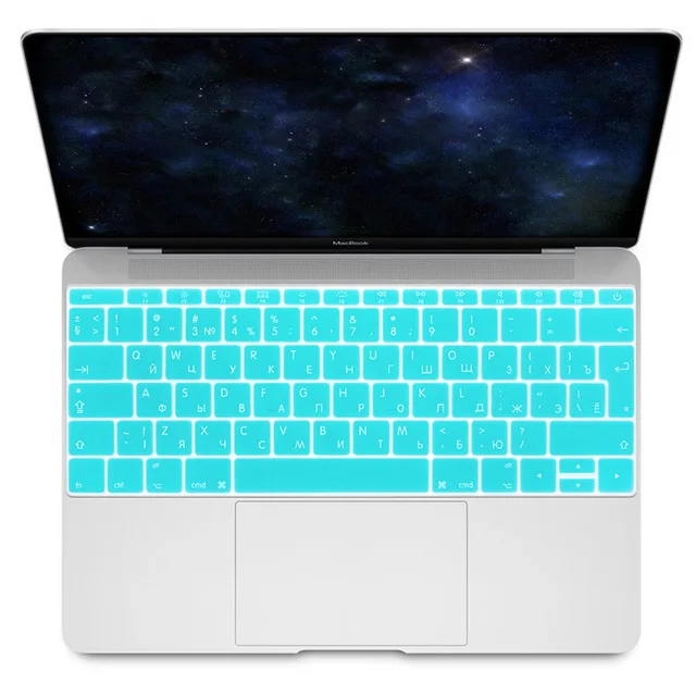 Чехол для клавиатуры силиконовый Macbook Pro 13 A1708 (2017 Release No Touch Bar) 12 A1534 Retina русский