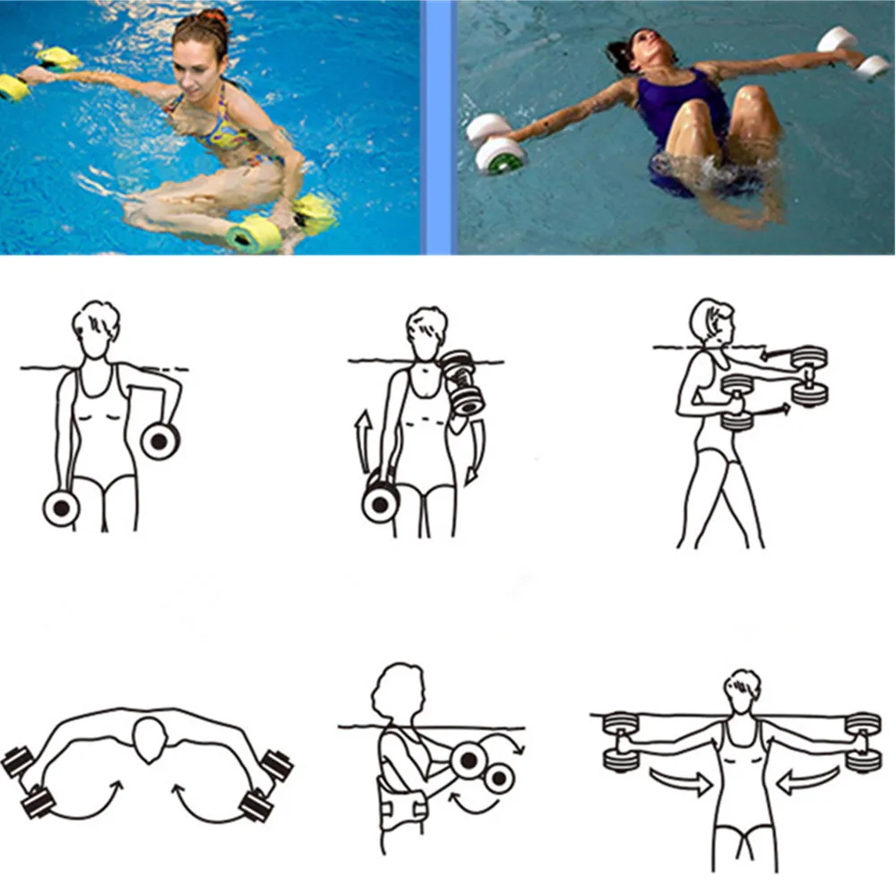 1 пара водная пена плавающий для гимнастического зала Aqua гантели фитнеса ПЕНЫ