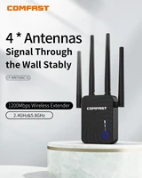 comfast cf wr754ac 1200mbps home wireless dual band wifi range extender 2 45ghz signal booster with 4 ethernet antennas