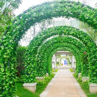 green artificial fake hanging vine plant leaves foliage flower garland home garden wall wedding decoration supplies