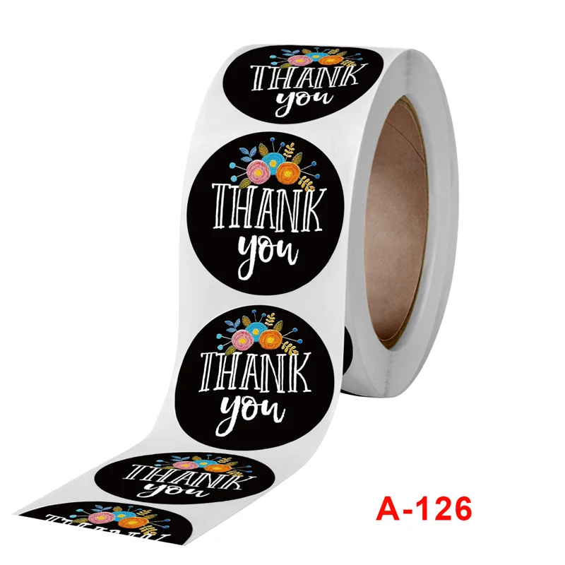 

100 Pcs Flowers Thank You Stickers For Envelope Gift Business Packing Seal Label Stationery Sticker Wedding Party Decoration