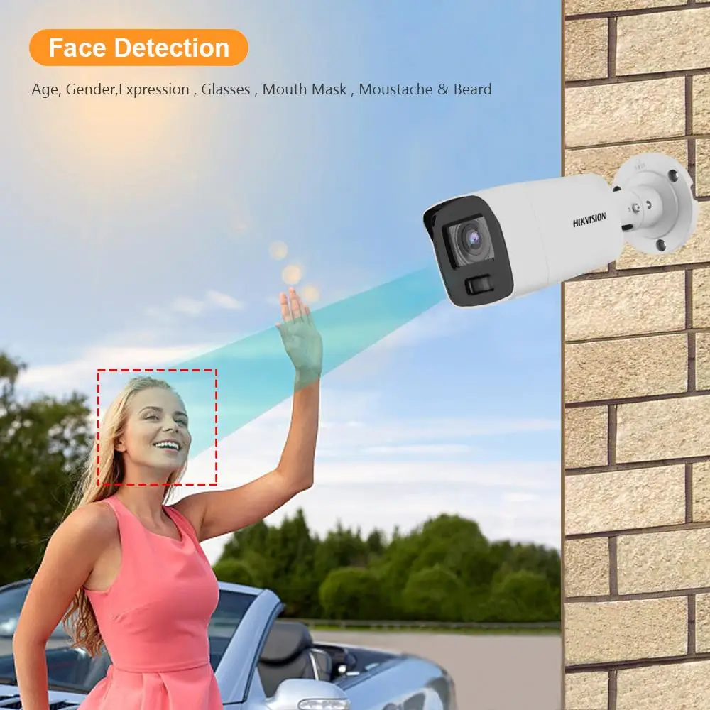IP-камера Hikvision 4K 8 Мп сетевая камера наблюдения с микрофоном полноцветная H.265 + |