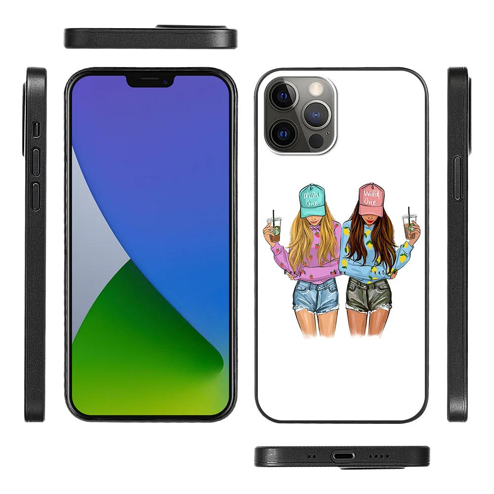 

Phone Case For iPhone 12 11 Pro Max XR XS X Cover Best Friend Ultra Thin Shell IPHONE 12 7 8 Plus SE2 11 Pro TPU Capa