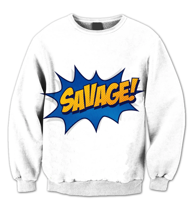 

REAL AMERICAN US SIZE I'm a Savage 3D Sublimation print Crewneck Sweatshirts plus size 4XL 5XL 6XL