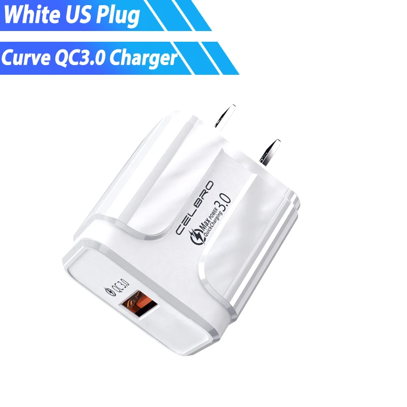 white us plug Qc 3,0 быстрое настенное зарядное устройство Usb 18 Вт с европейской вилкой Быстрая зарядка 3,0 зарядное устройство адаптер для samsung Note 10 Xiaomi Mi 9t Зарядка для телефона - Тип штекера: white us plug
