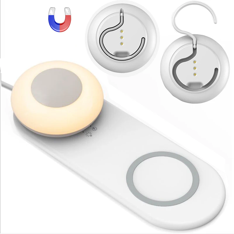 android apple mobile phone wireless charging with magnetic touch dimming table night light creative bedside lamp for bedroom free global shipping