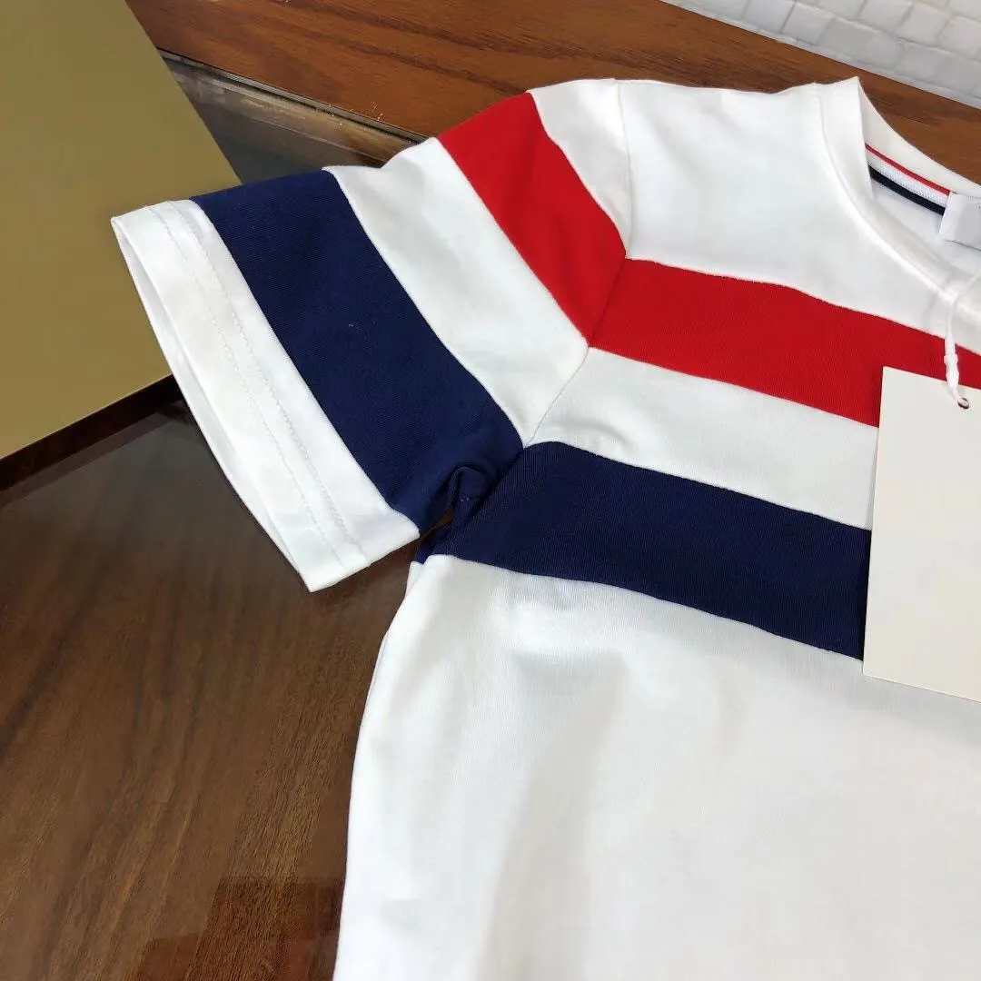 

High-end Brand Children's Clothing Girls Summer Short-Sleeved Casual Suit Children's Summer College Style Pleated Skirt 2PCS/Set