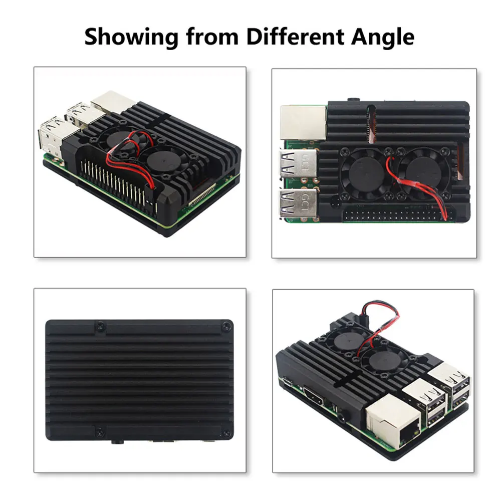 2019 новый корпус из алюминиевого сплава для Raspberry Pi 4 B модель черный с двойные