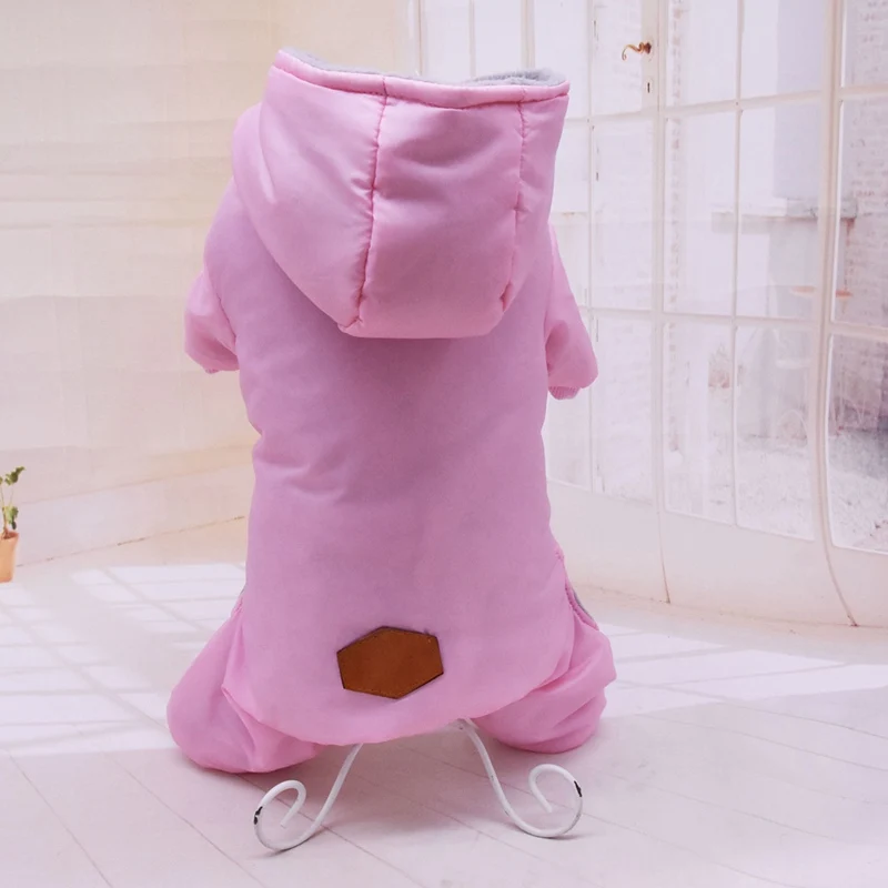 S-XXL мягкий, флисовый, для собаки комбинезон маленькая собака щенок пальто костюм для животных 4 брюки с широкими штанинами ветрозащитная теплая толстовка с капюшоном для собаки, Костюмы зимнюю одежду для собак