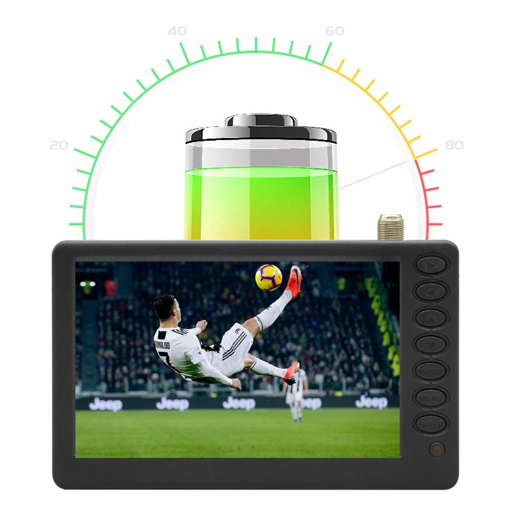 5 Inch HD Portable TV DVB-T2 ATSC D5 Digital Analog Television Mini Small Car Support MP4 AC3 HDin Monitor for PS4 | Электроника
