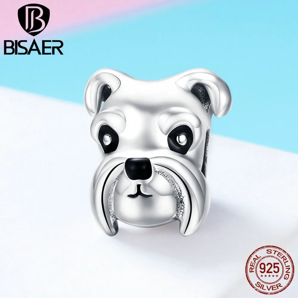 Бисер с животными BISAER S925 шармы щенком шнауцера подходят для шармов браслетов и