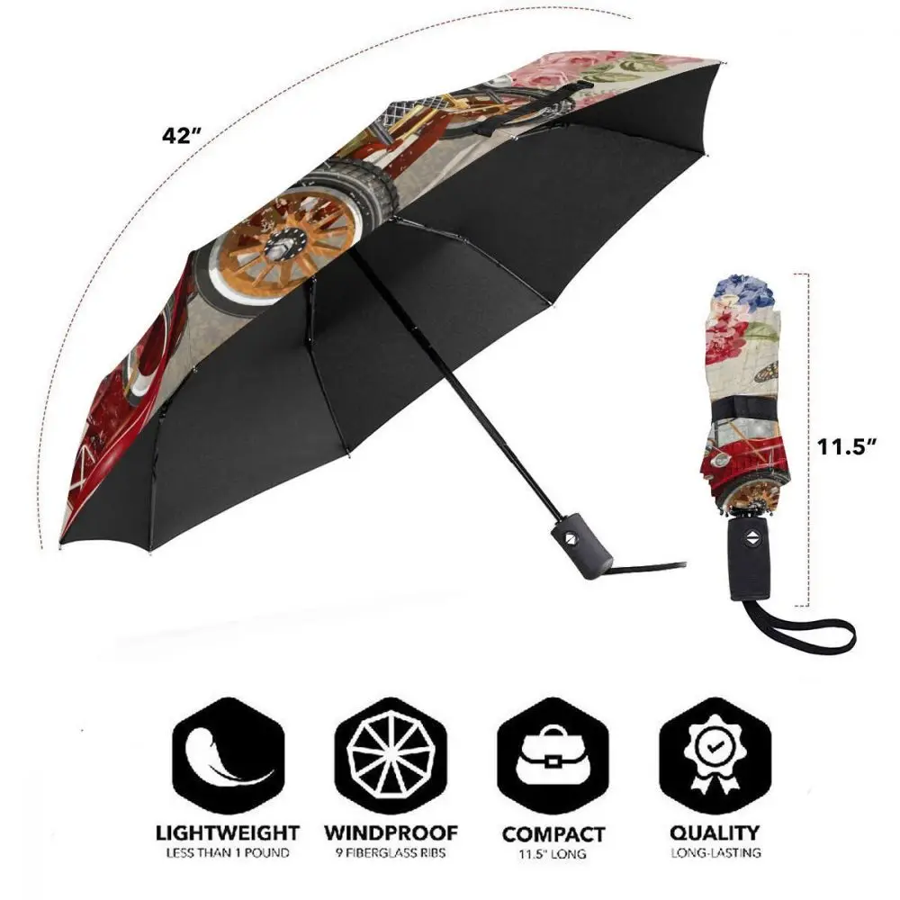 Miglior Francobolli Floreali Primavera Farfalla Antivento Pieghevole Automatico Ombrello Rovesciato Paraguas Portatile Per Uomo Donna