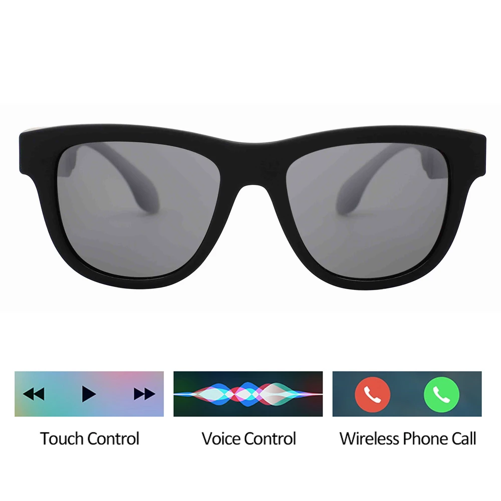 저렴한 Conway-블루투스 선글라스 골전도 스마트 선글라스 오디오 헤드셋, 터치 컨트롤 핸즈프리 음악 통화 운전 안경