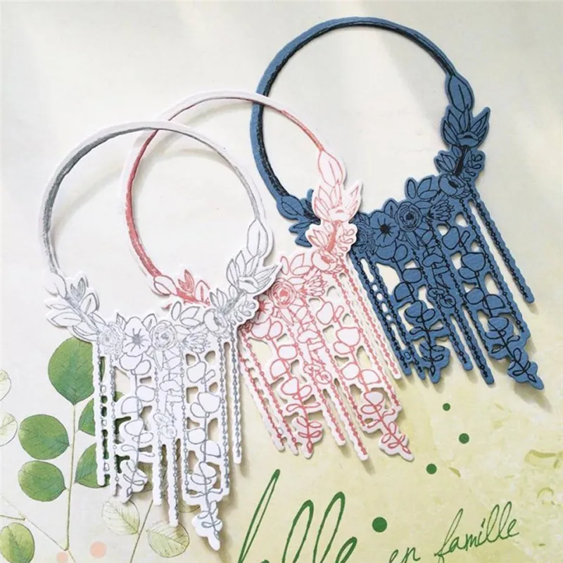 Naifumodo венок для резки металла штампы ветвь цветка письмо Скрапбукинг