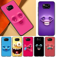 3d funny face phone case for xiaomi civi play mix 3 a2 a1 6x 5x poco x3 nfc f3 gt m3 m2 x2 f2 pro c3 f1 black soft