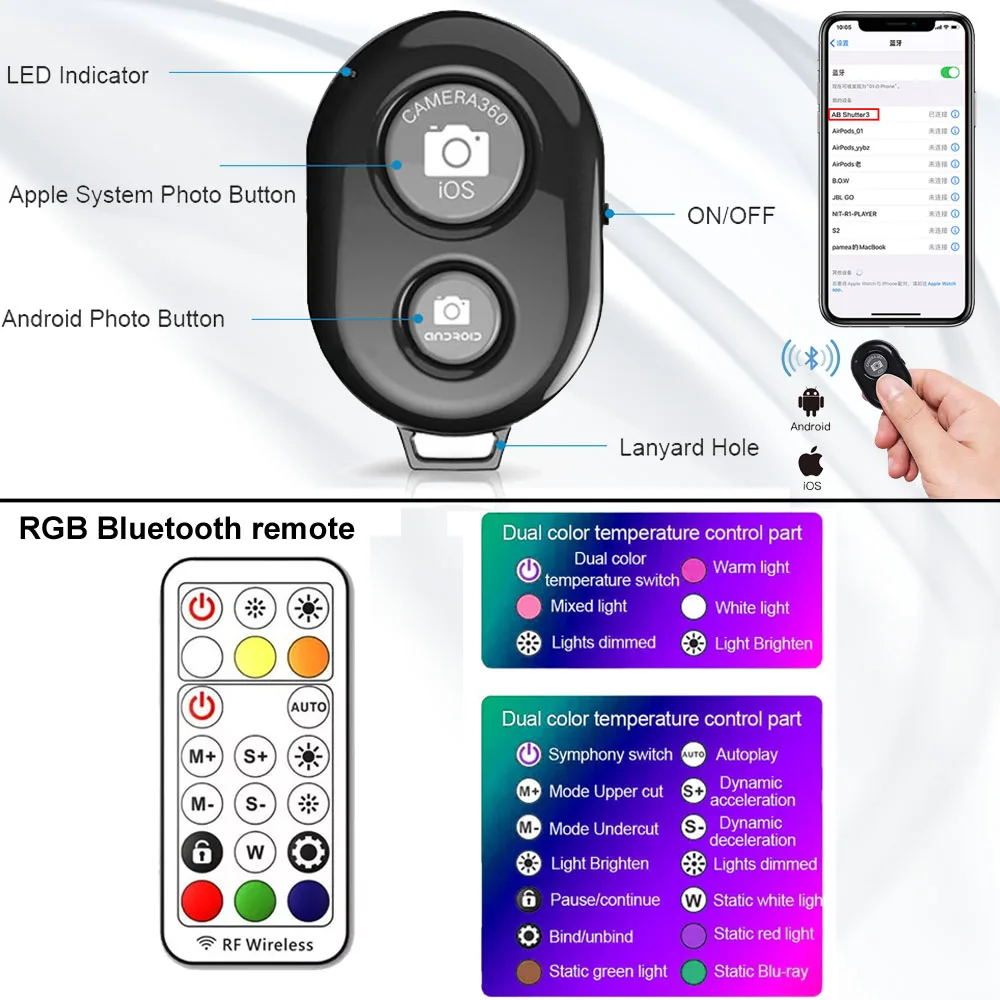 12 Inch RGB Ring Light Profissional Selfie LED Ringlight Makeup Lamp Video Studio with Tripod 1.6/1.9M Stand For Youtube Tik Tok