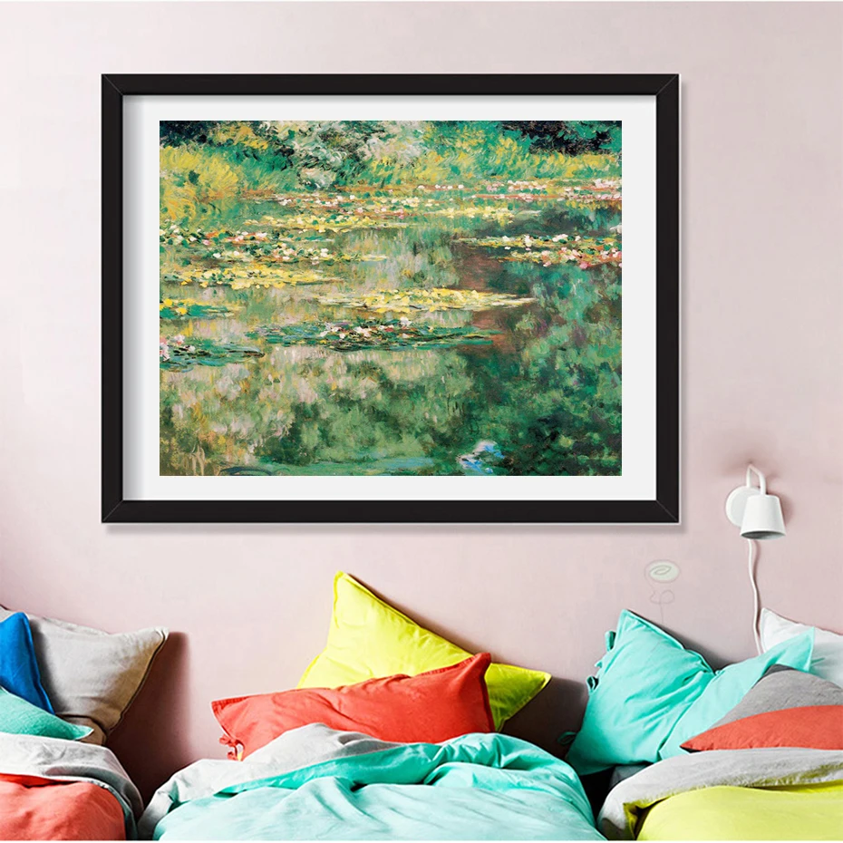 Monet известная картина &quotВодяная лилия&quot 5D DIY Алмазная Картина Пейзаж вышивка