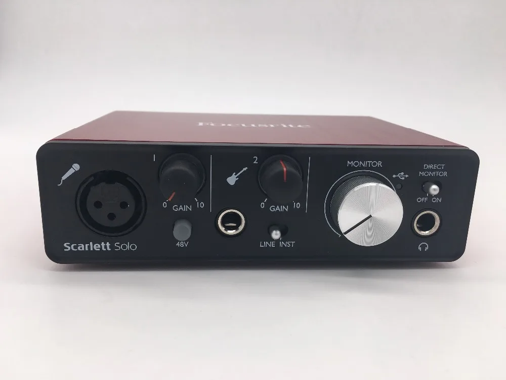 Модернизированный Focusrite Scarlett Solo(2nd gen) 2 входа 2 Выход USB аудио интерфейс звуковая карта для записи микрофона гитары