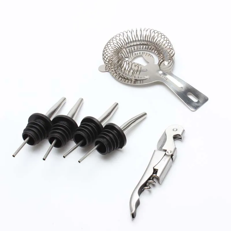 Набор эллиптического коктейльного шейкера бармена с деревянным основанием