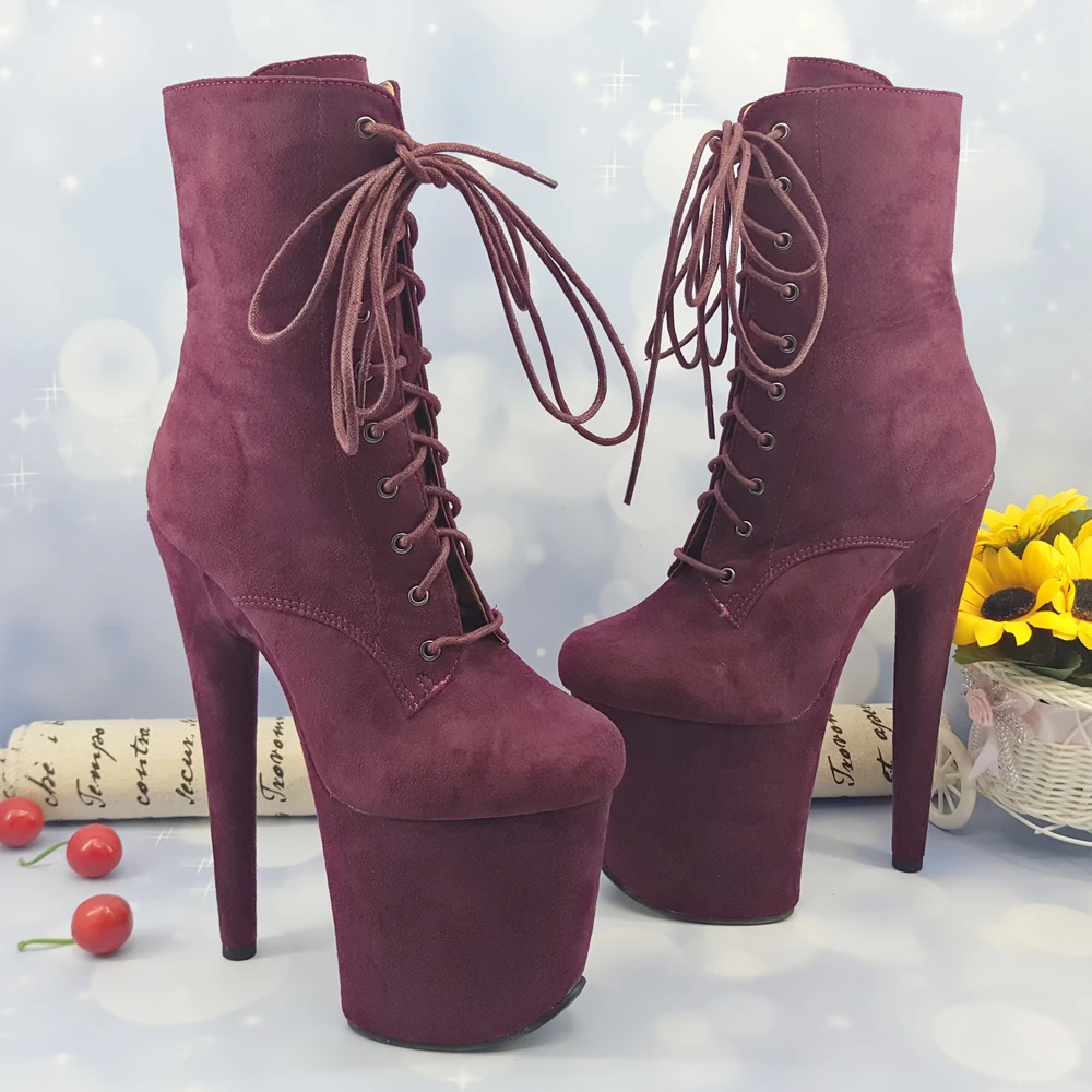 Замшевые туфли Leecabe на высоком каблуке ботинки платформе с закрытым носком для