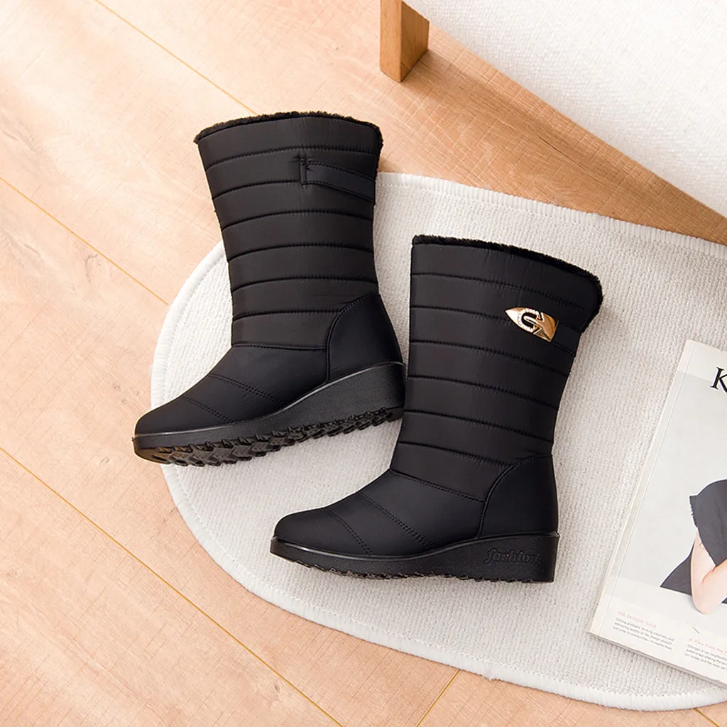 Женские ботинки коллекция 2019 года зимние женские водонепроницаемые на танкетке