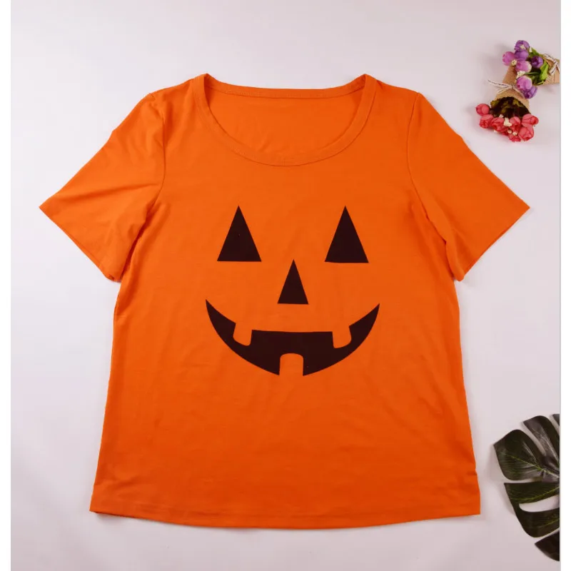 Одинаковые комплекты для семьи на Хэллоуин футболка Топы с короткими рукавами
