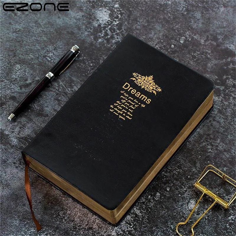 

EZONE ретро супер утолщенный Золотой обод чистый Блокнот записная книжка мечта большой живопись записная книжка канцелярский журнал подарок