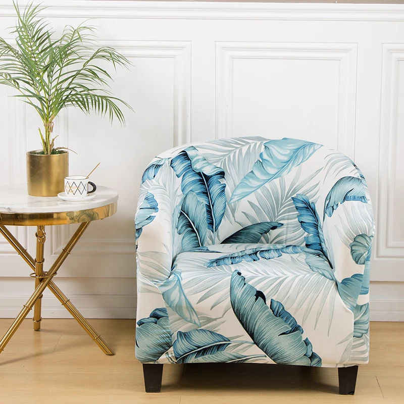 

Floral Printing Club Armchair Covers Chair Slipcover Stretch Tub Chair Cover Sofa Cover Spandex Couch Covers for Bar Counter