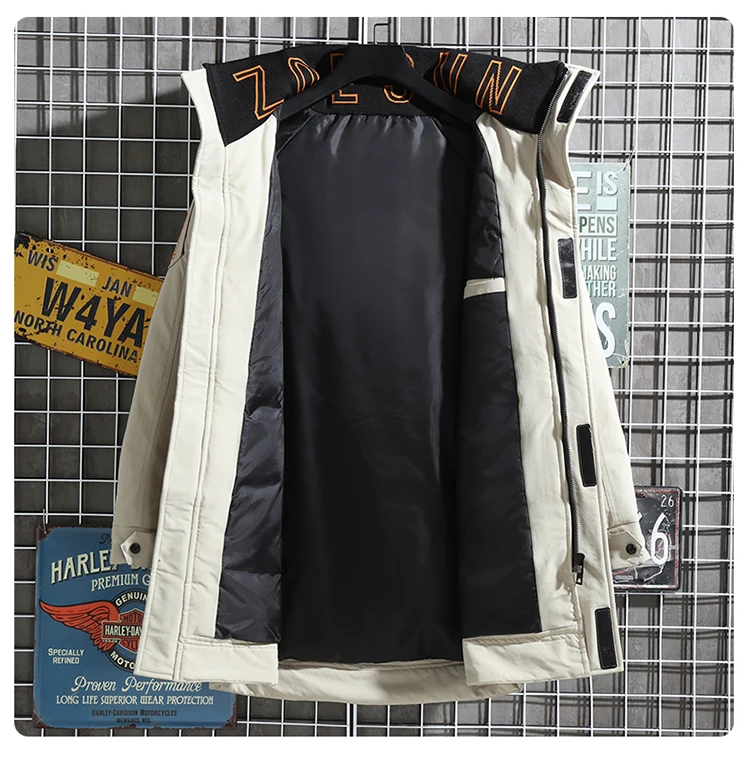 2022 Men's Duck Down Overcoat Windbreaker Jacket for Male Warm Parkas Winter Clothing with a Hood Plus Large Big Size 3XL XXXL