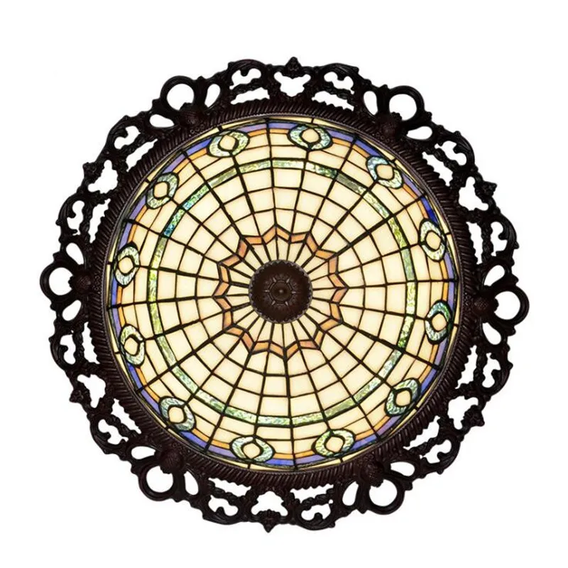Потолочный светильник Tiffany ручной работы винтажный барочный круглый потолочный