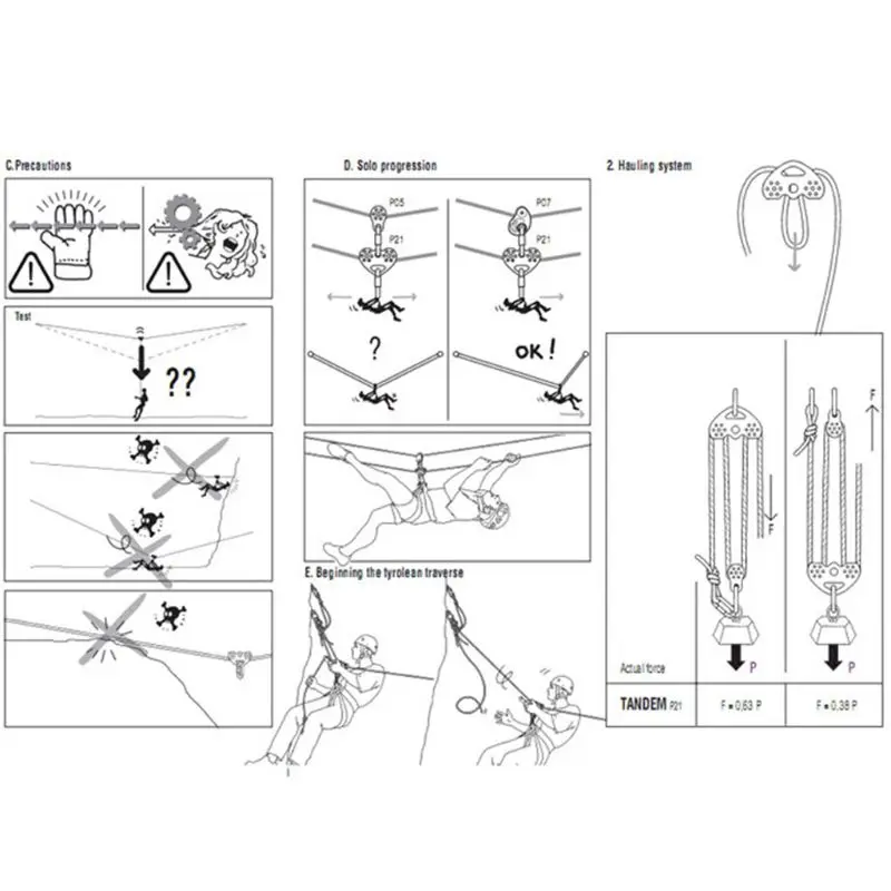 30KN Открытый скалолазание спасательный двойной шкив Молния Линия алюминиевый