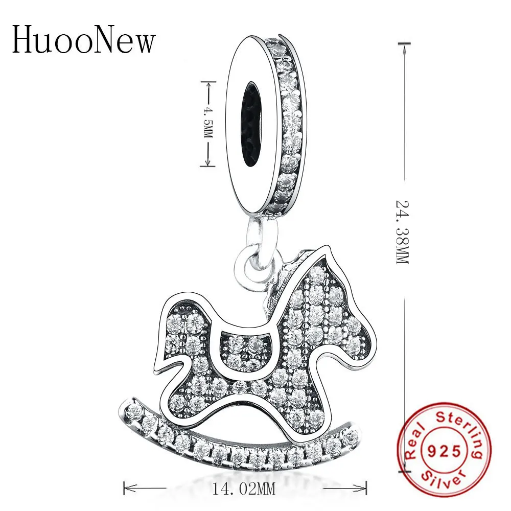 Подходят для оригинального браслета Pandora искусственное серебро карусель лошадь
