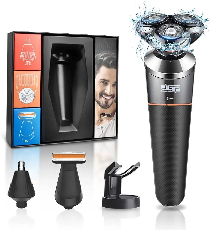 4IN1 DSP El Razor for Men Shaver Grooming Kit Face Mustache Shave the Beard Cutter Mans Multifunction Nose and Ear Hairs Trimmer