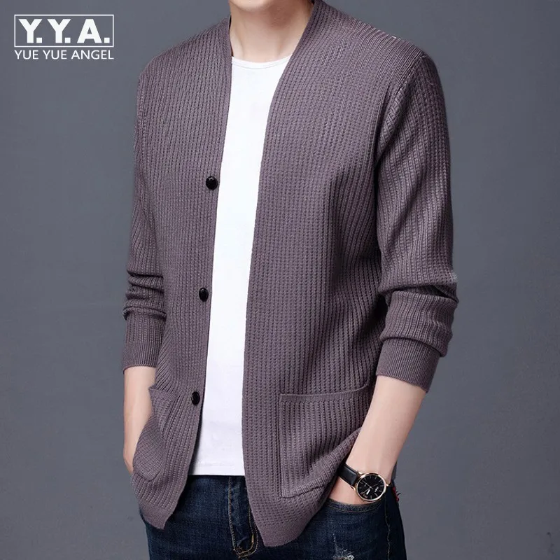 

Корейский Стиль Мужская Весенняя Новинка! Платье с v-образным вырезом, стройнящее платье на каждый день вязаный кардиган на пуговицах и с ка...