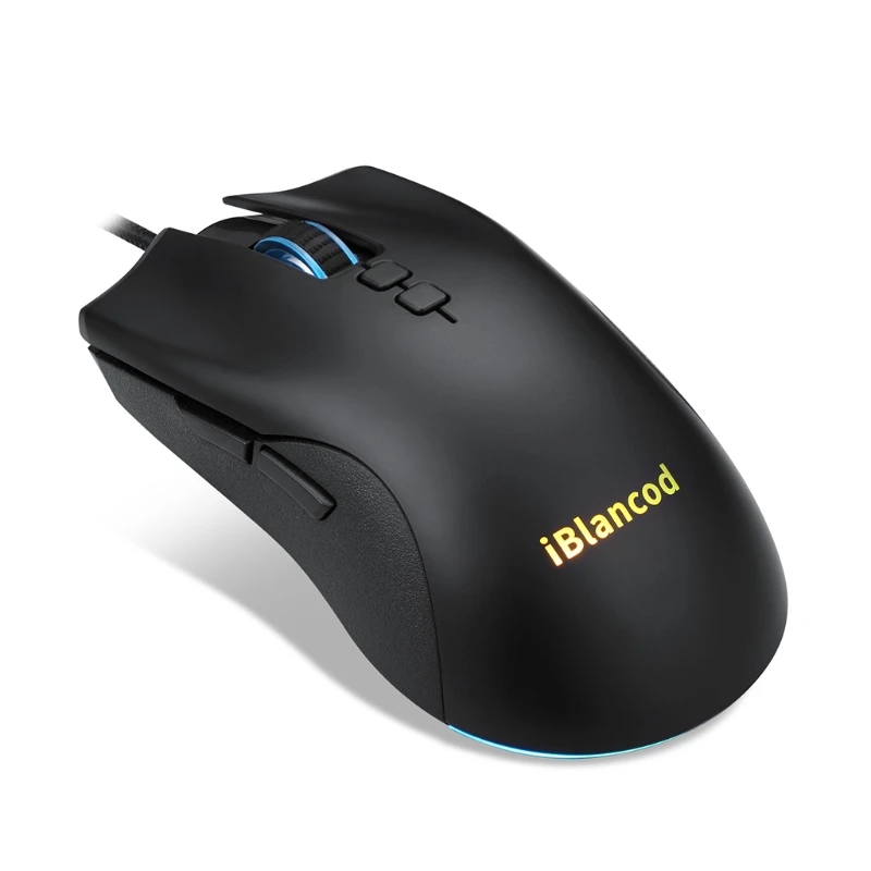 

Проводная оптическая компьютерная мышь для ПК, 6 Настраиваемых уровней dpi, подсветка RGB, проводная мышь с 7 кнопками для офиса и дома