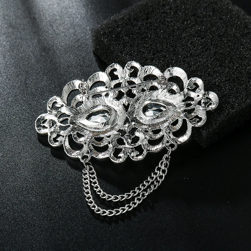 WEIMANJINGDIAN Factory Price High Quality Pear Cut Crystal Rhinestones Chain Brooches for Women or Wedding | Украшения и
