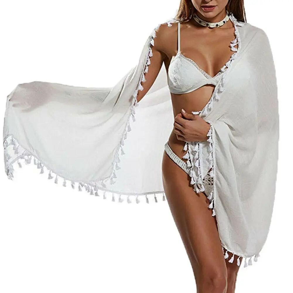2019 Женская одежда для плавания накидка на бикини шифоновый прозрачный купальный