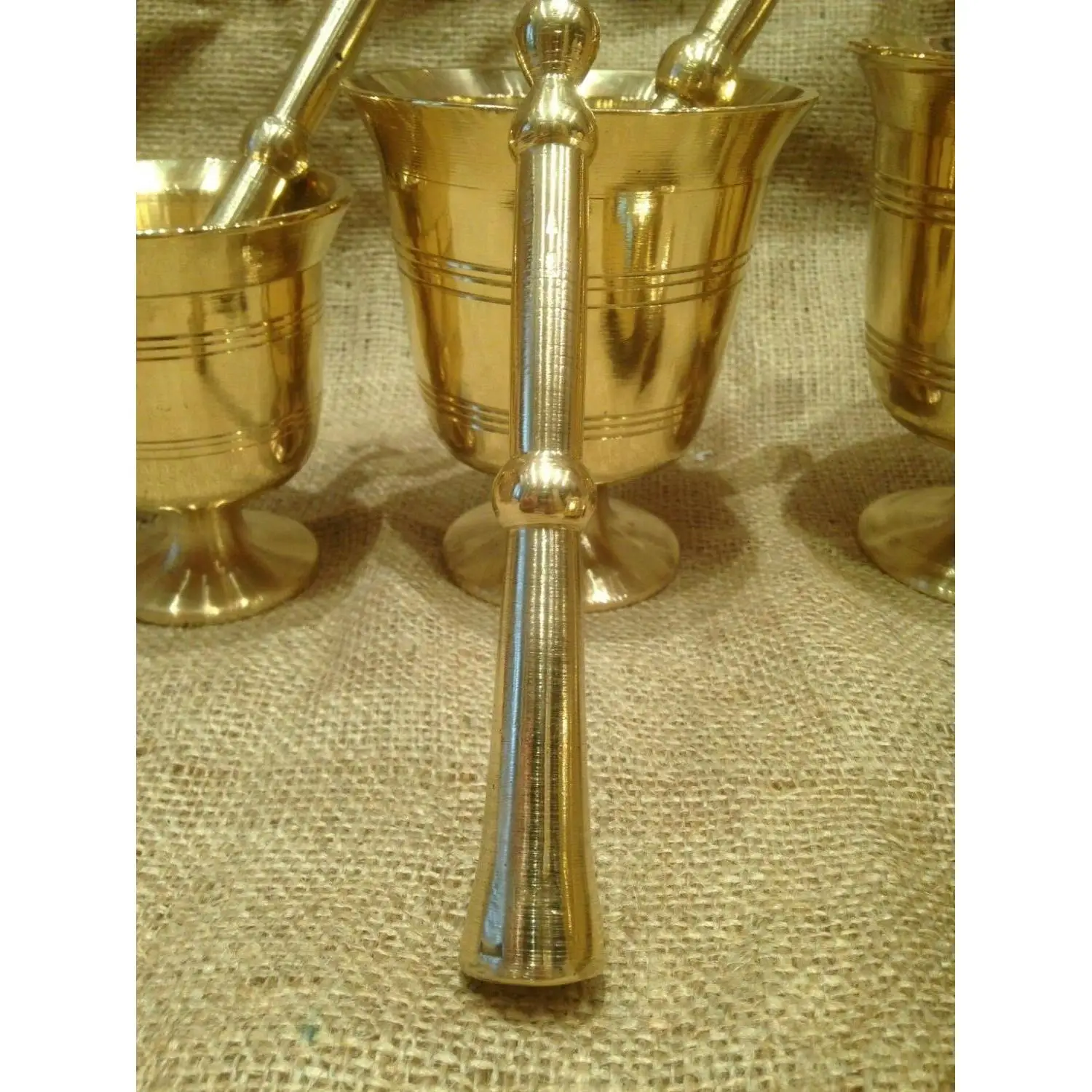 

Brass Mortar with pestle-Heavy products- size options,between 1.8 - 5 pounds