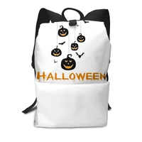 halloween pumpkin bat backpacks funny stylish polyester travel backpack unisex large bags