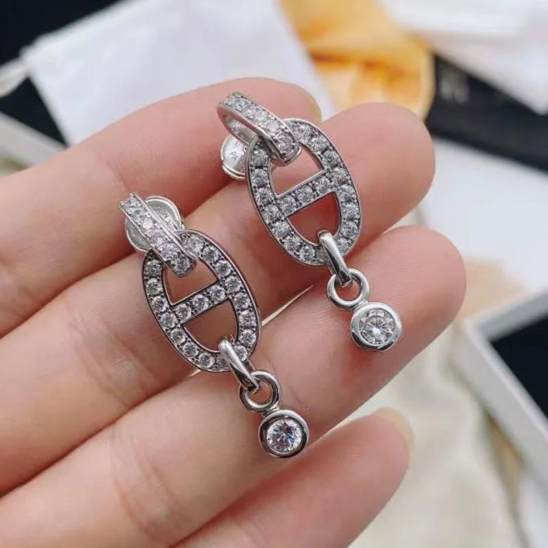 Висячие серьги в виде кофейных зерен свиньи и носа для женщин Стразы длинные