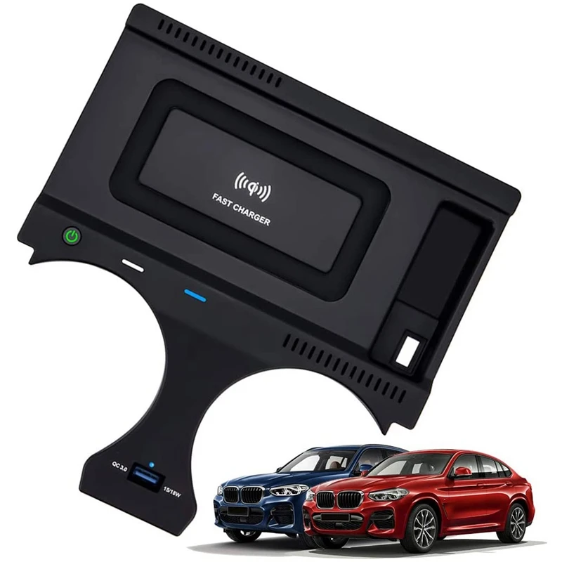

15W Car QI Wireless Charger for BMW X3 G01 X4 G02 2018 2019 2020 Fast Charging Plate Panel Phone Holder