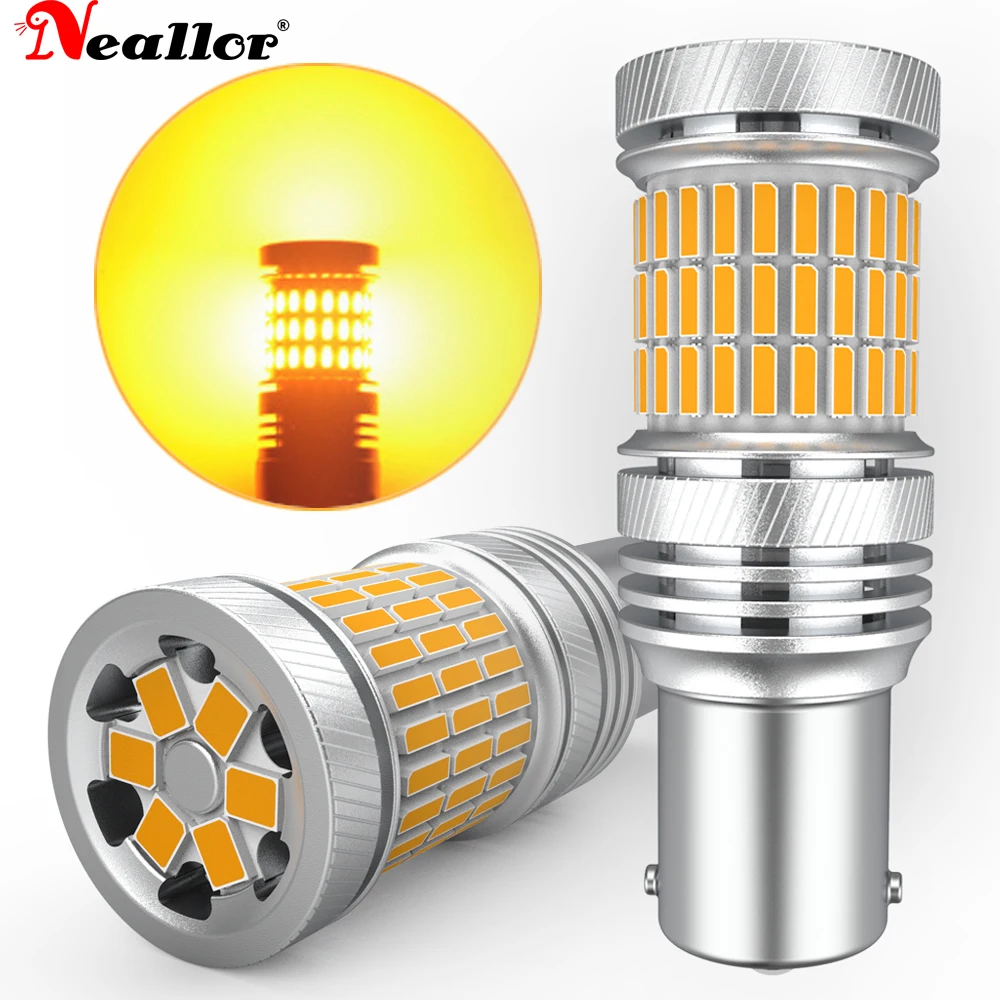 

2pcs Canbus Error Free 1156 LED No Hyper Flash Amber Yellow BAU15S 7507 7506 P21W BA15S T20 W21W Bulbs For car Turn Signal Light